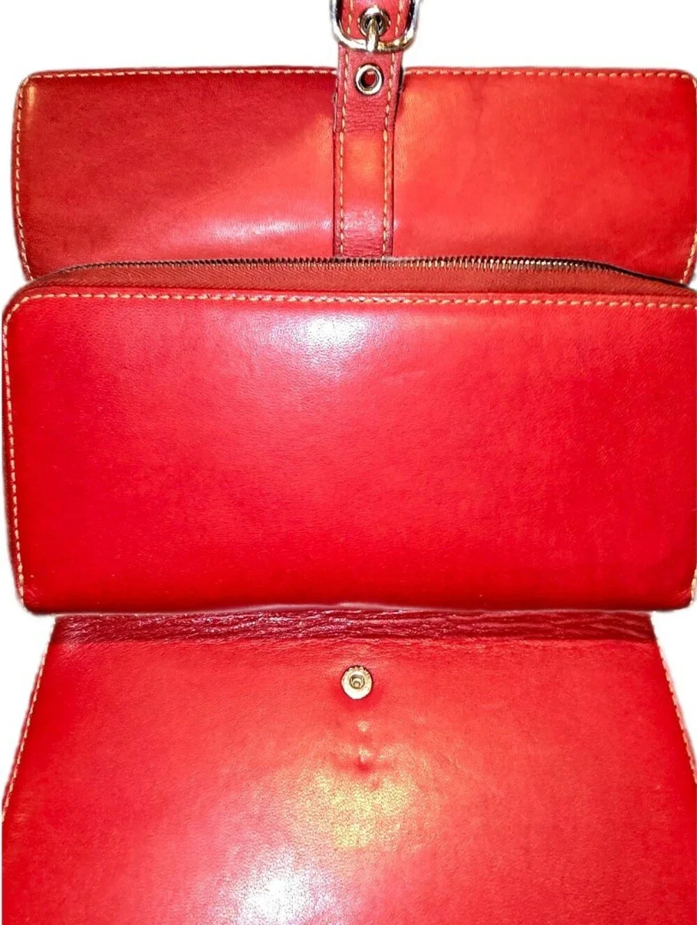 Coach 9186 Vintage Legacy Soho Red Leather Bucket Duffle Shoulder Bag W/Wallet